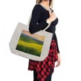 thumbnail image 2 of Yellow Shopping Bag, Spring Landscape Wildflower Fields Sunrise Colorful Sky and Hills Valley Picture, Eco-Friendly Reusable Bag for Groceries Beach and More, 15.5" X 14.5", Cream, by Ambesonne, 2 of 2