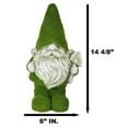 thumbnail image 3 of Large Whimsical Green Thumb Gnome With Shovel Garden Statue In Artificial Moss, 3 of 9