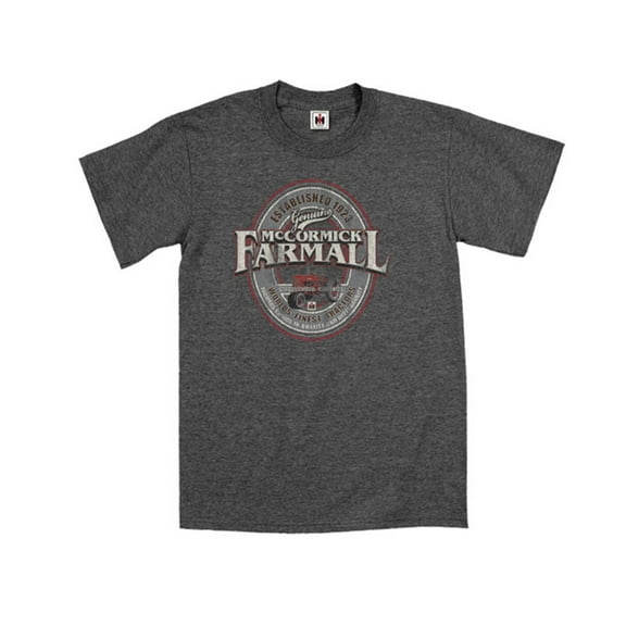 Case IH - McCormick Farmall Oval Distressed Design Vintage Rustic Tractor Farm - Men's Short Sleeve Graphic T-Shirt