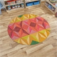 thumbnail image 4 of 5X5 Area Rug, Bed, Living, room, Round Carpet, Geometric Carpet, Handmade, 4 of 7