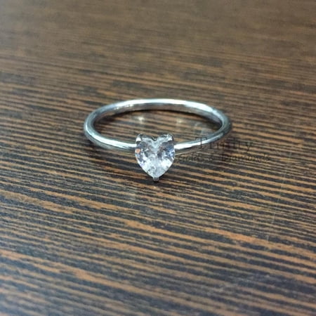 Moissanite Diamond Heart Dainty ring Moissanite Delicate Ring Heart Shape Diamond Ring Everyday Diamond Ring Dainty Ring Gift For Her