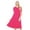 Hot Pink, variant on MOA COLLECTION Women's Solid Casual Comfy Short Sleeve Jersey Knit A-Line Midi Dress