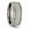 thumbnail image 4 of Titanium Polished 9mm Textured Rounded Edge Ring Size: 12; for Adults and Teens; for Women and Men, 4 of 6