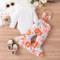 thumbnail image 2 of Okbabeha Newborn Baby Girl Clothes Ruffle Long Sleeve Ribbed Knit Romper Onesie Pants Set Spring Fall Outfit 0 3 6 9 12 18Month, 2 of 7