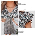 thumbnail image 2 of Ccdes Robe à Imprimé Floral, Robe à Manches à Volants Décontractée pour Fête de Vacances pour Magasinage Travail, 2 of 5