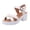 Beige, variant on Women's Platform Sandals Chunky Block Heels Ankle Strap Open Toe Slides Lug Sole Summer Vacation Walking Shoes White Size 6.5-7