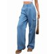 thumbnail image 1 of Pantalones Vaqueros Holgados para Mujer, Elásticos, Sueltos, de Cintura Alta y Pierna , Estilo Años 90, Y2K Azul Vaquero M, 1 of 9