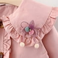 thumbnail image 3 of Yidarton 2022 Spring And Autumn Lace Long Sleeve Little Girl Dress New Solid Color Children's Coat suit 1-6 Years Girls Pink, 3 of 11