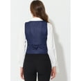 thumbnail image 3 of Chaleco vintage para mujer con botones Steampunk Jacquard sin mangas Azul Oscuro L, 3 of 6