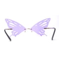 thumbnail image 2 of Rimless Butterfly Wing Unique Party Shade Sunglasses Gold Purple, 2 of 4