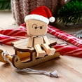 thumbnail image 3 of Cadancy Shaking Wooden Man Figurine Christmas with 12Pcs Magnetic Expressions Christmas Funny Handmade Shak Feet Woodens Doll Cars Ornaments Desktop Home Decoration(Santa Hat), 3 of 7