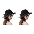 thumbnail image 3 of Guardurnaity Sombrero de paja con lazo, tejido ahuecado hecho a mano, cinta parasol para mujer, accesorios de verano Type1 NO1, 3 of 6