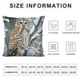 thumbnail image 5 of Owl Perched Snowy Birch Tree Scene Design by Lemon &amp; Sugar Throw Pillow, Blue, 5 of 5