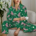 thumbnail image 6 of Honeii Tropical Leopard print Women's Pajama Sets Long Sleeve Button Down Sleepwear Nightwear Soft Pjs Lounge Sets-XX-Large, 6 of 7