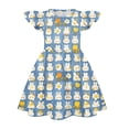 thumbnail image 3 of yuCgh Flutter Sleeve Princess Easter Dress for Girls, A-Line Summer T-Shirt Dress, Soft & Playful Casual Easter Dress for Kids,Blue 160, 3 of 4