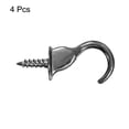 thumbnail image 3 of Uxcell Ceiling Hook Screw-in Ceiling Orchid hook with Mounting Hardware 1.4" x 0.6" Grey 4 Pcs, 3 of 4