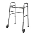 thumbnail image 2 of Medline Junior Folding Walker with 5 in Wheels, 300 lb Capacity, Aluminum, Silver, 2 of 6