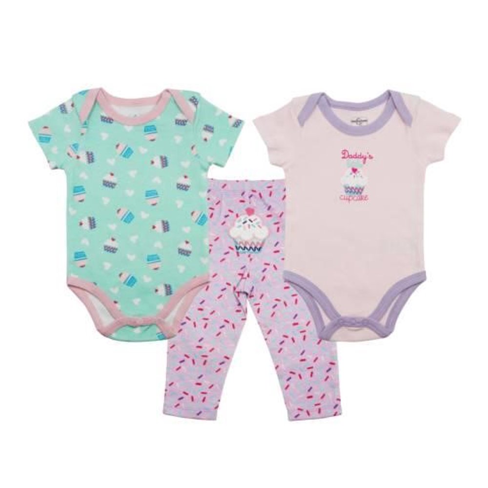 Quiltex Newborn Baby Girl Short Sleeve Bodysuits & TurnMeAround