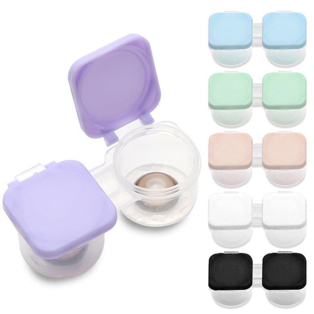 Estuche para lentes de contacto SUSUB, paquete de 12, tapa abatible, colores surtidos