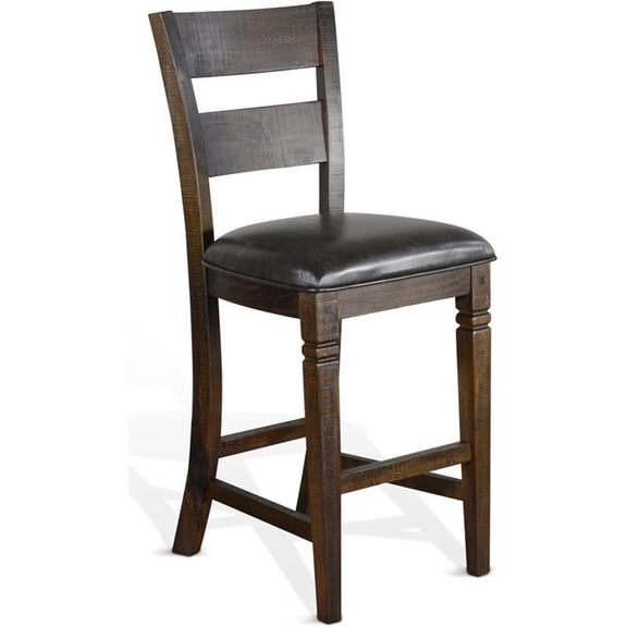 Maklaine 30" Wood Ladderback Barstool in Tobacco Leaf (Set of 2)