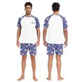 thumbnail image 5 of MINTREUS Men's Pajamas Colors Contrast Short Sleeve Round Neck 2-piece Set Men's Loose Shorts Casual Set Raglan Pajamas, 5 of 6
