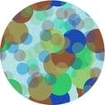 thumbnail image 1 of Ahgly Tapis Rond Lavable en Machine Intérieur Transitionnel Turquoise Vert, 3 Pieds Rond, 1 of 7