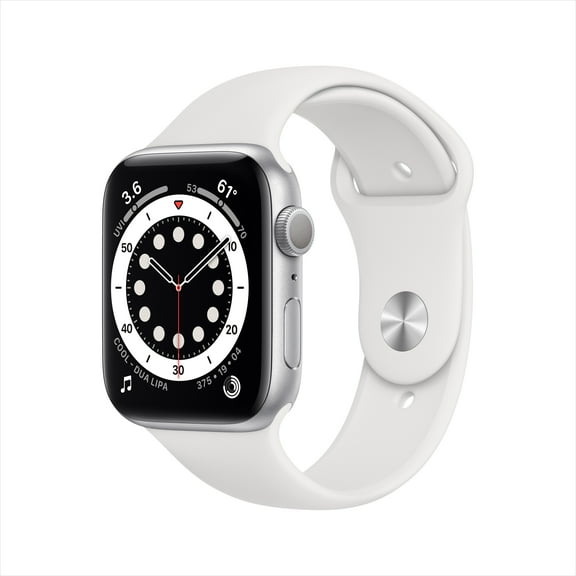 Pre-Owned Apple Watch Series 6 44mm GPS - Silver Aluminum Case - White Sport Band (2020) - Fair