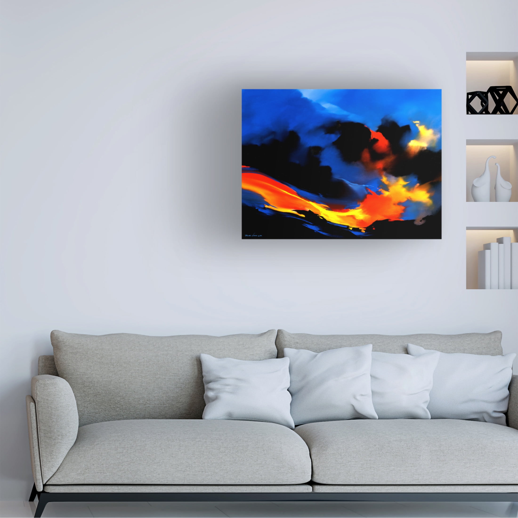 Canvas Wall Art - Thomas Leung 'Fire Surf' Wall Art for Living Room, Bedroom, or Office Décor by Trademark Fine Art - 19 x 14 Inches
