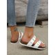 thumbnail image 2 of Women's Flat Sandals With Buckle Decoration And Toe Post, 2 of 5
