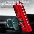 thumbnail image 6 of Heavy Duty Armor Case for Samsung Galaxy Z Fold 4, Rugged PC Soft TPU Military Grade Shockproof Metal Magnetic Car Mount Shockproof Cover with Camera Lens Sliding Ring Holder Bracket Case,Red, 6 of 8
