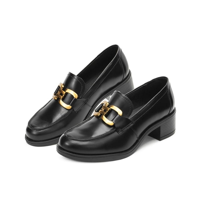 Mocasin Flexi Oficina Formal Para Mujer Tacon Ancho Negro negro 26 Flexi 119502