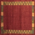 thumbnail image 1 of Ahgly Company Indoor Square Abstract Brown Contemporary Area Rugs, 5' Square, 1 of 4