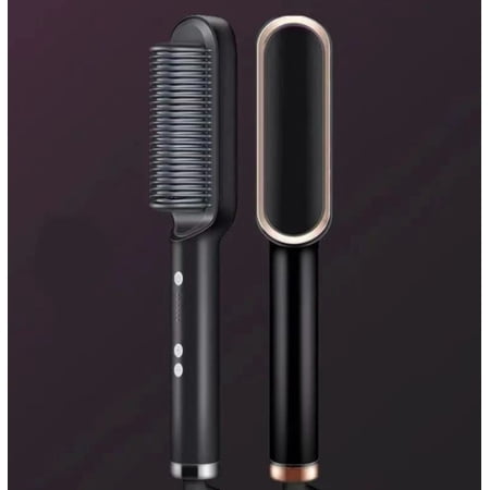 New 2 In 1 Hair Straightener Hot Comb Negative Ion Curling Tong Dual-purpose Electric Hair Brush