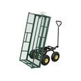thumbnail image 2 of EastVita 900 LBS Garden Dump Cart With Removable Sidewalls Heavy Duty Steel Dump Wagon With 180 Degrees Celsius Swivel Handle and 10-Inch Tires Yard Cart Utility Wheelbarrow For Backyard Farm, 2 of 4