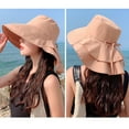 thumbnail image 4 of dianhelloya Bucket Hat for Women Wide Brim Shawl Design Fisherman Hat Women Summer Solid Color Ponytail Visor Hat Costume Accessories, 4 of 8