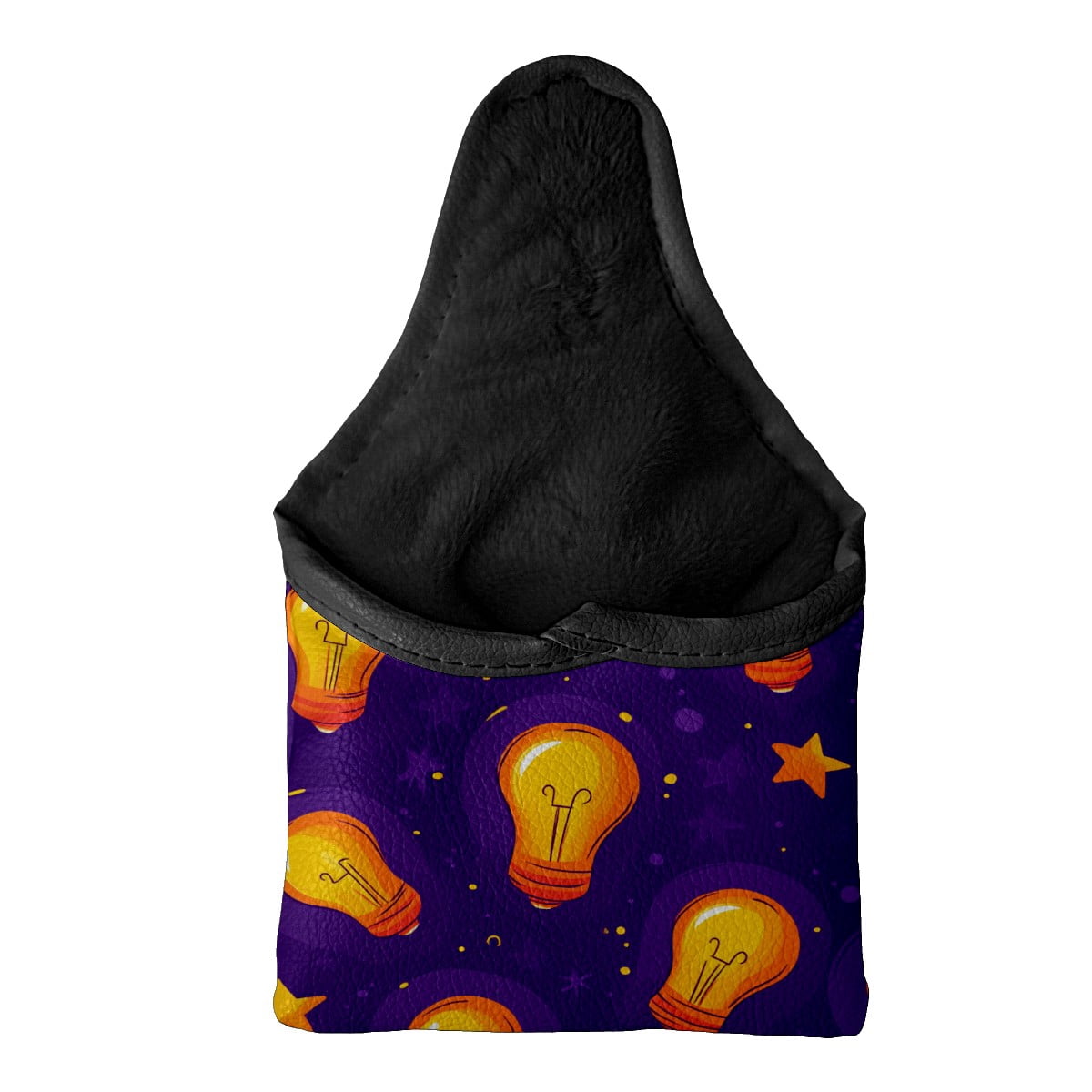 Golf Mallet Putter Cover Premium Leather Waterproof Golf Putter Head Cover with Magnetic Closure Light Bulb Pattern