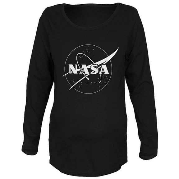 NASA Outline Logo Maternity Soft Long Sleeve T Shirt Black 2XL