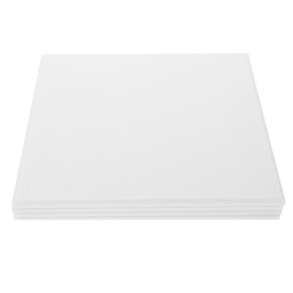 Worgeous 4 Pcs Felt Board Wall Cork Message Board 30.00X30.00X1.00CM White