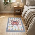 thumbnail image 3 of ODIKA 2'x3' Washable Throw Rug Octopus Koi Cheerful Hat Ocean Eight Starfish Cartoon Pirate for Hallway, Study Room, Non-Slip Low Profile, Flatwoven, 3 of 7