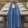 thumbnail image 4 of Navy Blue Table Runner 72 Inches, Vintage Modern Abstract Art Ombre Bed Runner Dresser Scarves Tabletop for Indoor Outdoor Parties/Ceremony/Banquet, 14" x 72", 4 of 8