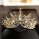 thumbnail image 5 of Tiara con forma de corona para mujer y niña, estilo reina barroca, color dorado, 5 of 5