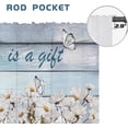 thumbnail image 4 of Blue Floral Kitchen Window Curtains Rod Pocket Small Short Cafe Farmhouse Rustic Country Flowers Daisy Cute Inspirational Room Drapes 2 Panels for Living Bedroom Home Decor 27.5X39 inch, 4 of 6