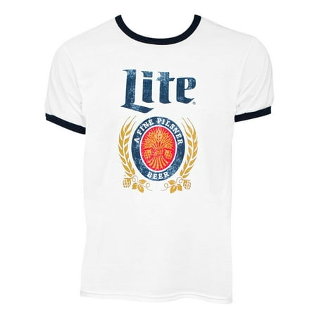 Brew City Miller Lite White Ringer Tee Shirt