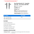 thumbnail image 2 of Rear Shock Absorber Kit - Compatible with 1982 - 1991 Pontiac 6000 FWD 1983 1984 1985 1986 1987 1988 1989 1990, 2 of 2