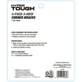 thumbnail image 2 of Hyper Tough 4 x 4 Inch Corner Brace, Steel, Zinc Plated (4 Pack), 2 of 9