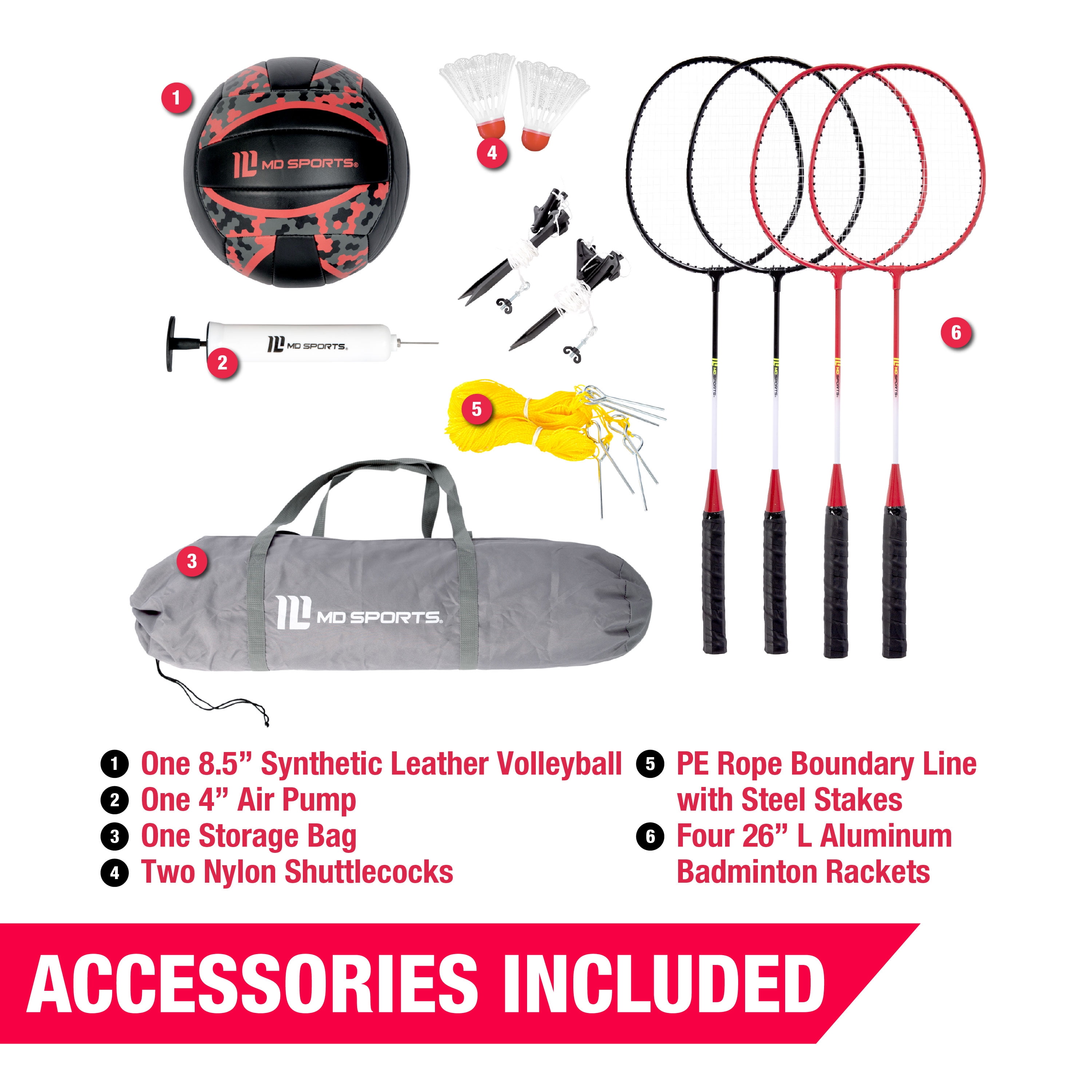Competitor Volleyball and Badminton Combo Set by MD Sports