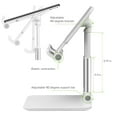 thumbnail image 4 of Adjustable Desktop Smartphone and Tablet Stand, Foldable Heavy Duty Phone Stand with Non-Slip Rubberized Grips and Weighted Base Compatible with iPhone, iPads, Tablets and Nintendo Switch - White, 4 of 7