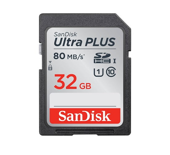 SanDisk 32 GB Ultra Plus Class 10 UHS-1 SDHC Memory Card