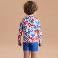 thumbnail image 4 of GYRATEDREAM Boys Two Piece Rash Guard Swimsuits Long Sleeve Rash Guard and Swim Trunks Outfit Set Toddler to Little Kid,Size 3-4 Years, 4 of 7