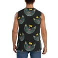 thumbnail image 4 of Fotbe Faces Of The Cat Men's Camiseta sin Mangas Estampada para Hombres, Playera Casual para Gimnasio, Entrenamiento, Playa-Large, 4 of 7